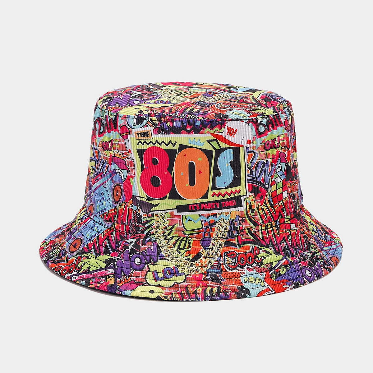 Wholesale  classic 80 90party fisherman hat men's and women's fashion positioning graffiti double-sided basin hat tide